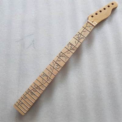 Maple Wood Guitar Tele Style Neck, 22 Frets Tree of Life Fingerboard Fret Inlay image 2