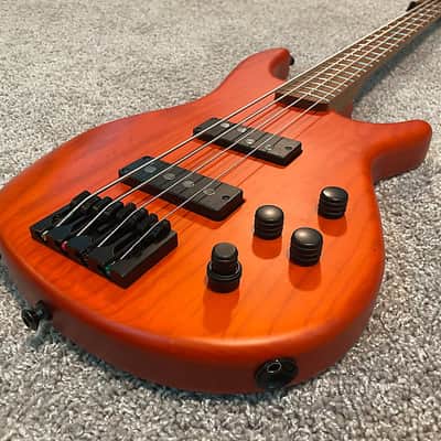 Warmoth Warmoth G4 Bass with Delano P/J Pickups and EMG Preamp Satin Orange Over Ash image 3