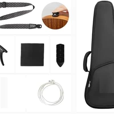 Solid Top Mahogany Tenor Ukulele – Beginner Kit Includes Quick Locking Strap for Kid & Adult, Professional Ukelele with  & Strings image 3