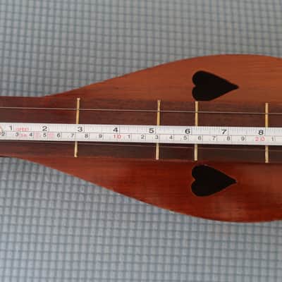 Vintage 1970s The Dulcimer Factory DF STAMP Birch Mahogany 4-String Heart Motif Mountain Dulcimer Walnut Heart Sound Hole K image 15