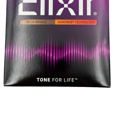 Elixir 11102 80/20 Bronze Acoustic Guitar Strings with NANOWEB. Medium 13-56 image 1