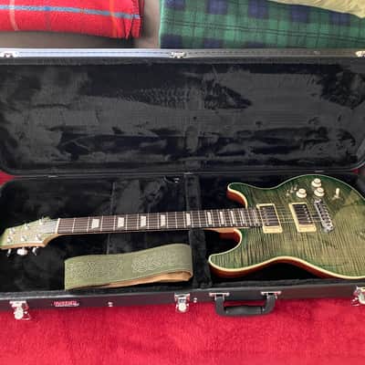 Warmoth VIP - Washed Green Flamed Maple - Birdseye Maple Neck with Ebony Fingerboard image 7