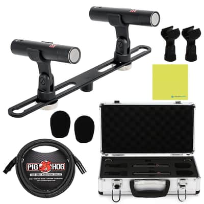 Liquid Audio sE Electronics sE8 Omni Small-diaphragm Condenser Microphone, Pair Bundle w/Pig Hog PHM10 8mm Mic Cable Polishing Cloth image 1