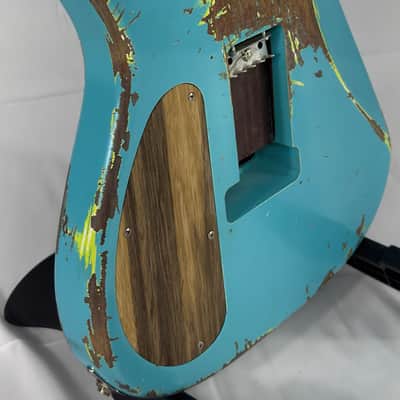 Warmoth Strat Style Electric Guitar Body - Custom Washed Blue image 12