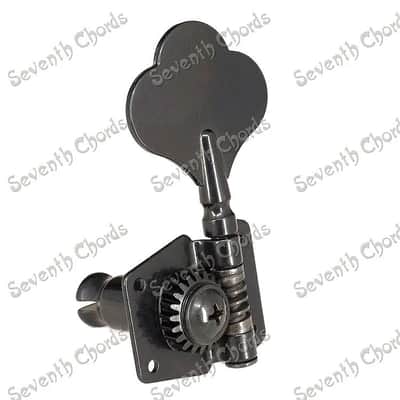 4R+1L Black 5 String Open Gear Bass Tuning Pegs Machine Heads image 4