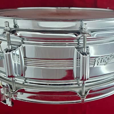Rogers Dyna-Sonic 14x5 Snare Drum 1960s - Chrome Over Brass image 4