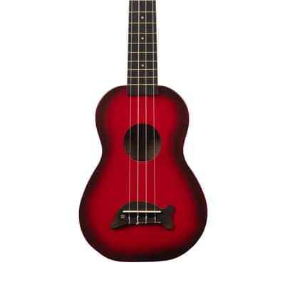 Kala Makala Red Burst Soprano Dolphin Ukulele with Bag - MK-SD/RDBRST image 2