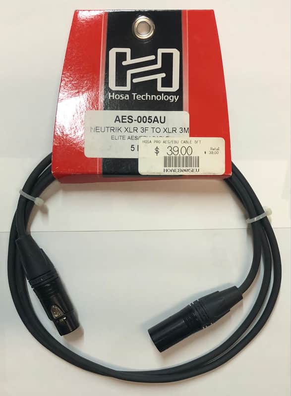 Hosa AES-005 AES/EBU Cable XLR3F to XLR3M image 1