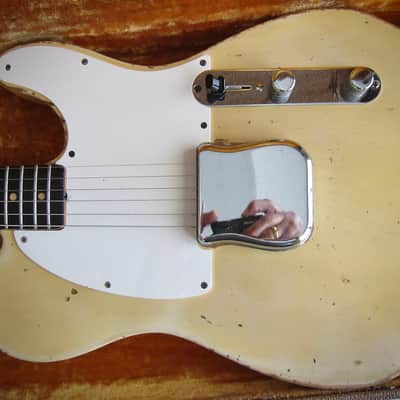 Fender "Esquire" Spanish Electric Solid Body Electric Guitar Original Brown Case Circa-1960-Blonde Lacquer Ash Body image 3