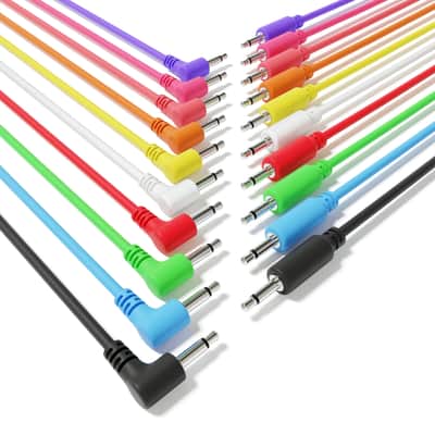 ExcelValley [10-Pack | 120 cm - 47.24"] Hybrid Mono Modular Patch Cables TS 3.5mm 1/8" Eurorack Synth Synthesizer image 1