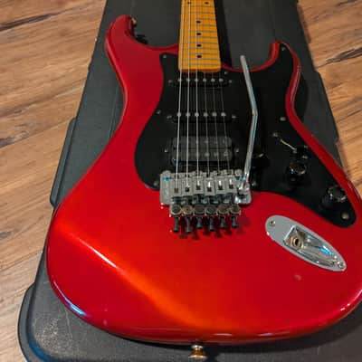 1983 Kramer Pacer Deluxe Electric Guitar Candy Red "B Plate" Original Parts W/HSC image 3