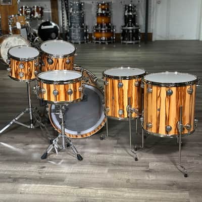 DW Collectors Cherry/Mahogany 6pc Drum Set Exotic Chechen w/Nickel Hw image 2