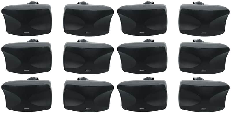 12) Rockville WET-44 PRO Dual 4" 4-Way Swivel 70V Commercial Speakers in Black image 1