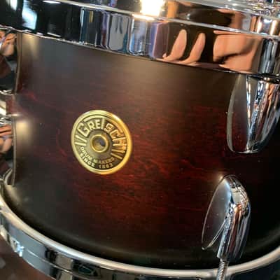 Gretsch USA Custom 4-Piece 10/12/16/22 Drum Kit Set in Satin Dark Chestnut Duco w/ Double-Tom Holder image 5