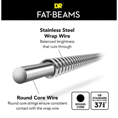 DR Fat-Beams Stainless Steel Round Core Bass Strings Medium FB45 - 45-105 image 2