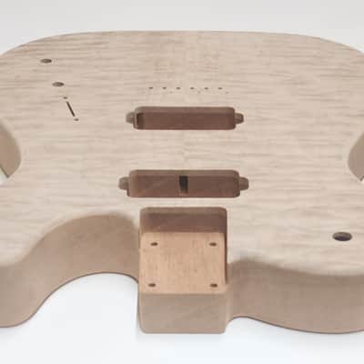 Shepard Custom Guitars Custom Telecaster Body Semi-hollow Backroute F Hole Optional Quilted Maple Top On 1pc Mahogany 2026 - Unfinished image 6