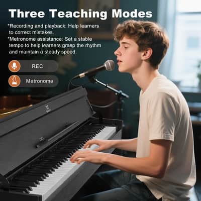 88-Key Fully Weighted Digital Piano w/ Hammer Action Bluetooth MIDI & 3 Pedals image 2