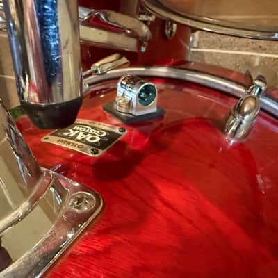 Yamaha Oak Custom Drumset - Transparent Red Lacquer image 7