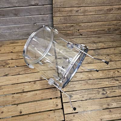Floor Tom Drum 18" Vintage Zickos Clear Acrylic USED! RKZCK220726 image 3