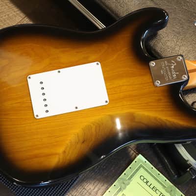 1994 Fender Limited Edition 40th Anniversary 1954 Reissue Collectors Model Stratocaster w/ Maple FB Electric Guitar 2-Color Sunburst + COA OHSC image 13