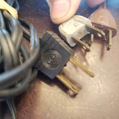 Victor one (1) 117V Power Cord Electric Cable cut V-M Voice of Music Vintage non-polarized brown, grey 1940s-1960s image 4