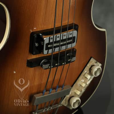 1966 Hofner 500/1 Violin Beatle Bass Sunburst image 5
