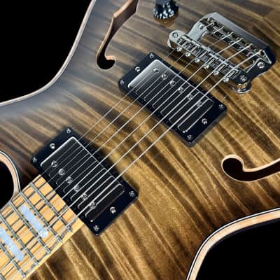 2026 Knaggs Chena Hollowbody Tier 1 Flame Top w Pale Moon Ebony Fretboard ~ Sand Dune Burst image 5