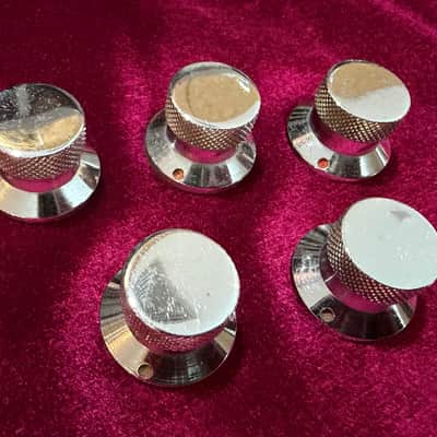 5 1960's Chrome Vox Chrome Amp Knobs All US Amps including Super Beatle Buckingham image 1