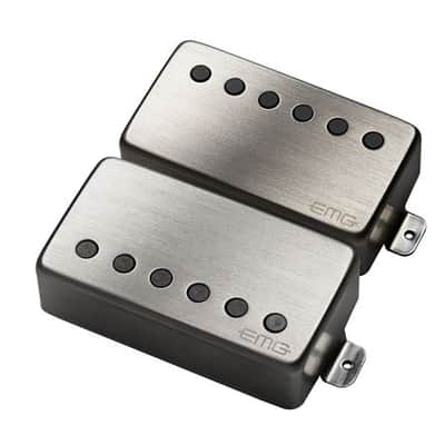 EMG 57 and 66 Humbucker Electric Guitar Pickup Set Brushed Chrome image 2