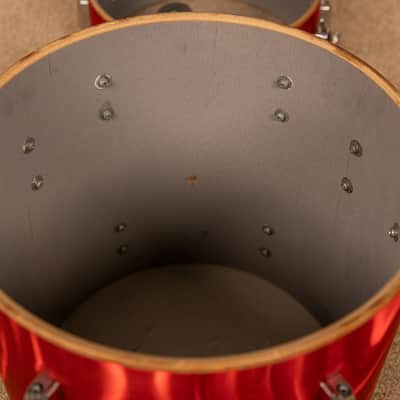 Vintage Mica-Sonic MIJ Red Satin Flame Drum Set image 22