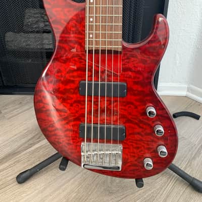Samick Greg Bennet Fairlane 6 string bass Transparent Red image 2