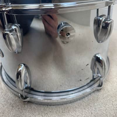 Slingerland Vintage 12” x 8” Chrome Tom Drum - Brass Hoops 60s - Chrome image 3