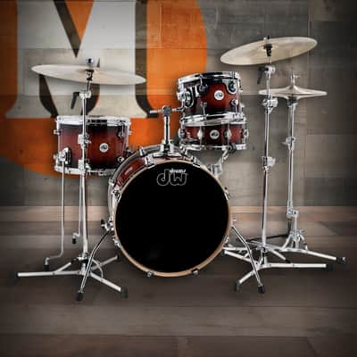 DW Design Mini Pro 4-Piece Drum Set - 18" Bass Drum - Tobacco Burst image 1