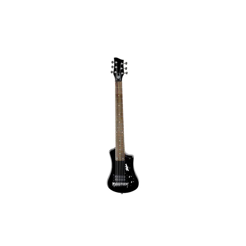 Hofner Shorty Guitar Shorty Full Sized Neck Travel Electric Guitar Black image 1