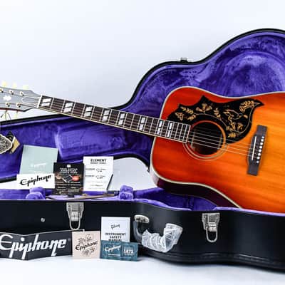 Epiphone Inspired by Gibson Custom 1960 Hummingbird Reissue Heritage Cherry Sunburst image 3