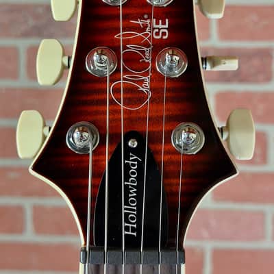 PRS SE Hollowbody I Piezo Double Cut Electric Guitar - Orange Tiger Smokeburst image 7