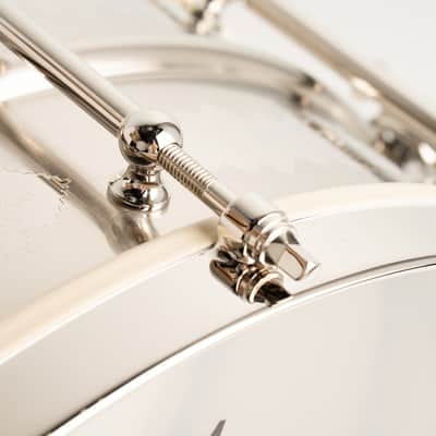 AK Drums Standard Model Nickel Over Brass / Hand Engraved AK Diamonds Pattern 6.5"×14" image 9