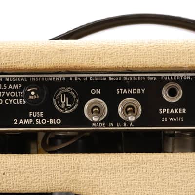 1965 Fender Bassman-Amp Tube Amplifier Head in '63 Blonde Cabinet #50272 image 9