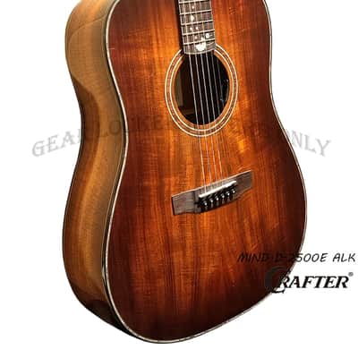 Crafter MIND D-2500e ALK DL Dreadnought all Solid Flamed koa acoustic guitar image 2