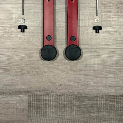 K&M 18810 Omega Table-Style Keyboard Stand, Ruby Red W/ included K&M Laptop Holder AND K&M iPad Mic Stand Holder image 15