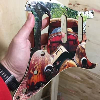 FTGP Relic Abandoned Truck wood pickguard for stratocaster plus sticker image 2