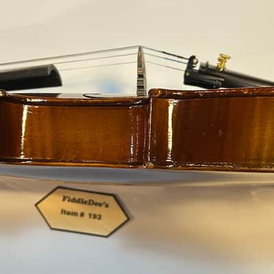 Vintage 4/4 adult violin- labeled - original dark finish image 10