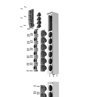 LD System MAUI 44 G2 W Cardioid powered Column Loudspeaker, White image 12