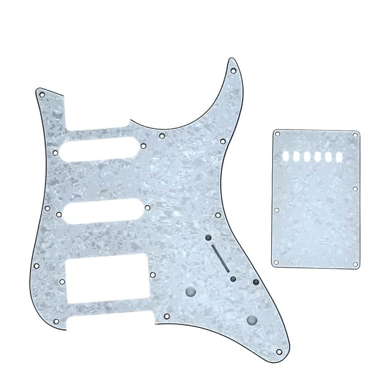 Guitar Hss Pickguard And Tremolo Trem Cover Back Plate Fits Yamaha Pacifica Guitar White Pearl image 1