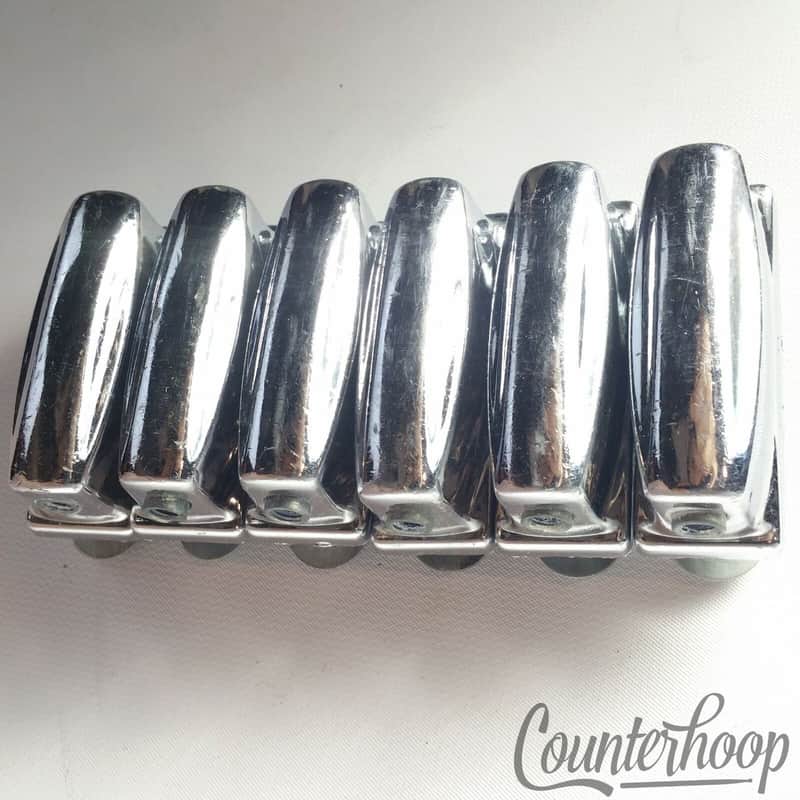Pearl 6x Snare Drum Lugs Chrome 2"Sound King Style Vintage 60s-70s Japan Stencil image 1