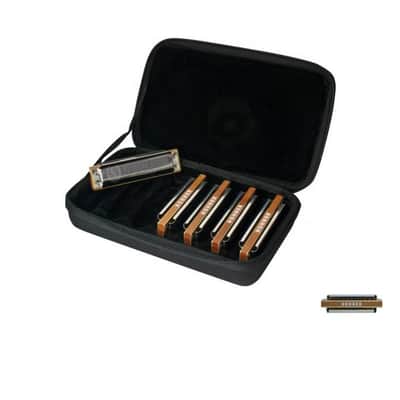 Hohner Marine Band 1896 5-piece Harmonica Set with Case-NEW image 4