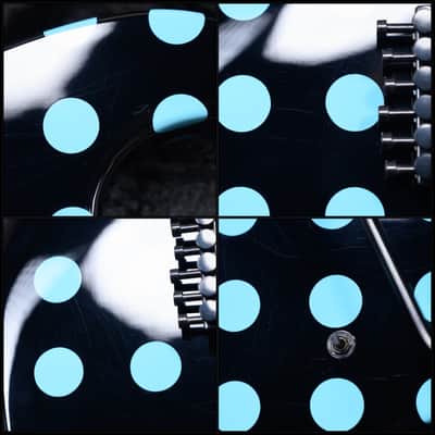 Kramer Original Collection NightSwan Black with Blue Polka Dot 2022 w/Gator Hardshell Case image 12