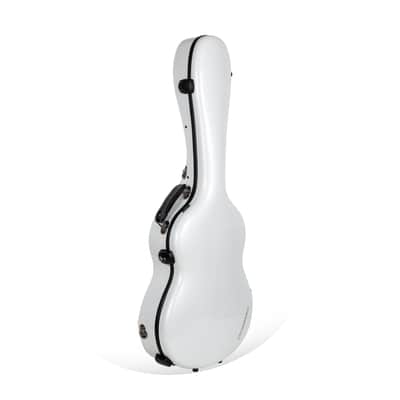 Crossrock Ultra-Light Fiberglass Case-Fits 4/4 Classical Nylon String Guitars, Includes Protective Cover, Interior Compartment, TSA Lock, Weight 6.4lb-White image 6