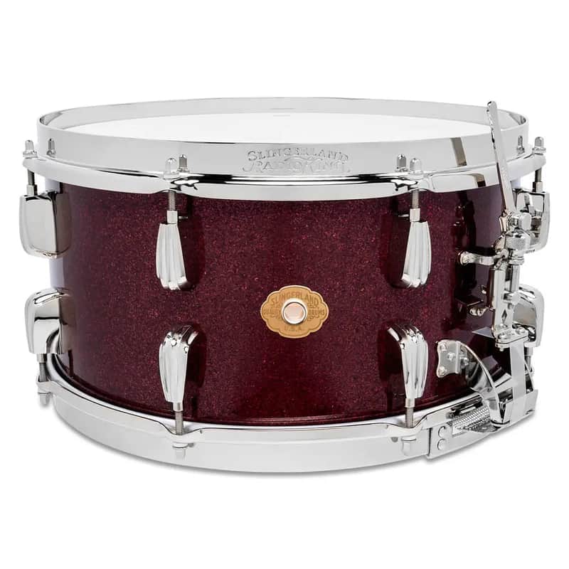 Slingerland Radio King Solid Maple Snare Drum 14x7 Maroon Glass image 1