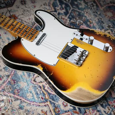 2022 Fender Custom Shop 65' Tele Custom Heavy Relic 3 Tone Sunburst image 14